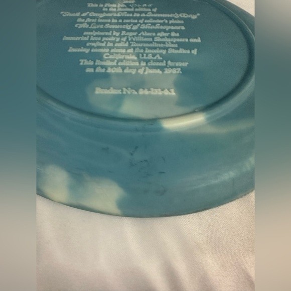 Bradford Exchange BE LOVE SONNETS Shakespeare 1987 limited edition Plate Series - Picture 9 of 12